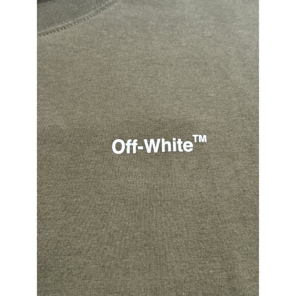 OFF-WHITE Bricks Arrow Slim S/S Tee in Army Green - Picture 4 of 9